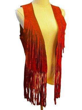 Custom Made One-of-a-Kind Brown Suede Fringe Vest – XS